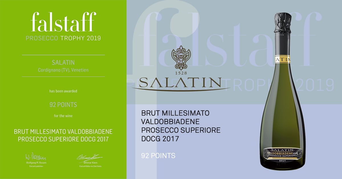 FALSTAFF PROSECCO TROPHY 2019 - CARATTERE Prosecco DOC Brut Organic - 90 Points