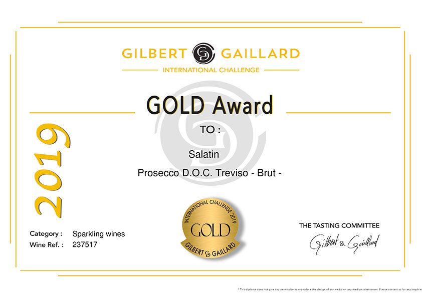 Gilbert & Gaillard 2019 - Prosecco DOC Treviso Brut - Gold Award