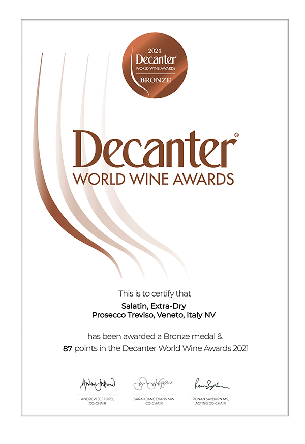 Decanter World Wine Awards - Prosecco Treviso Extra Dry - 87 Punti